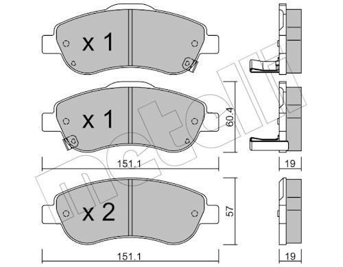 Metelli 2207890 Колодки гальмівні (передні) Honda CR-V III/IV 06-