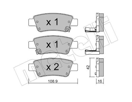 Metelli 2207900 Колодки гальмівні (задні) Honda CR-V III/IV 06-