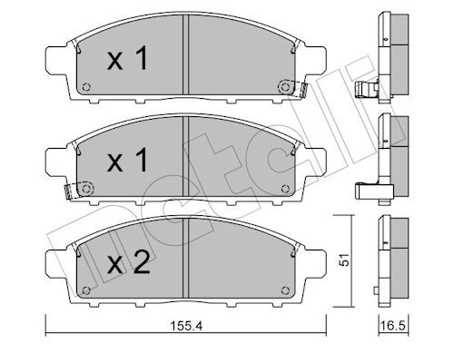 Metelli 2207910 Колодки гальмівні (передні) Mitsubishi L200 05-/Pajero Sport II 08-