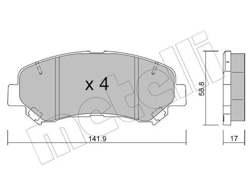 Metelli 2207920 Колодки гальмівні (передні) Nissan Rogue/Qashqai/X-Trail/Teana 07-13/Juke 10-