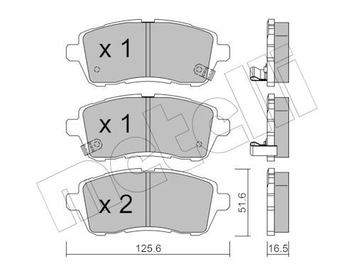 Metelli 2207931 Колодки гальмівні (передні) Ford Fiesta VI 08-/Mazda 2 07-15/Subaru Justy 07-