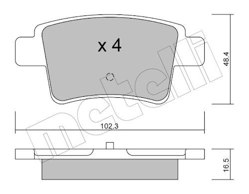 Metelli 2208010 Колодки гальмівні (задні) Citroen C4 Picasso/Grand Picasso 06-13/Peugeot 408 1