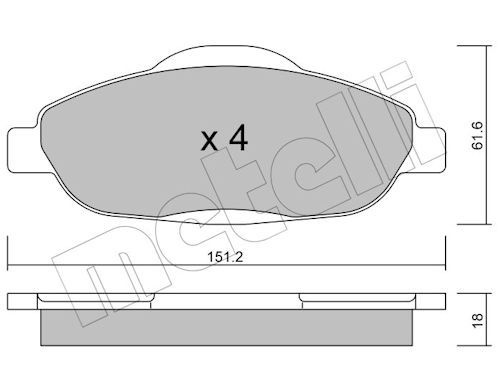 Metelli 2208040 Колодки гальмівні (передні) Peugeot 308/CC/SW 07-14/Peugeot 3008/5008 09-17