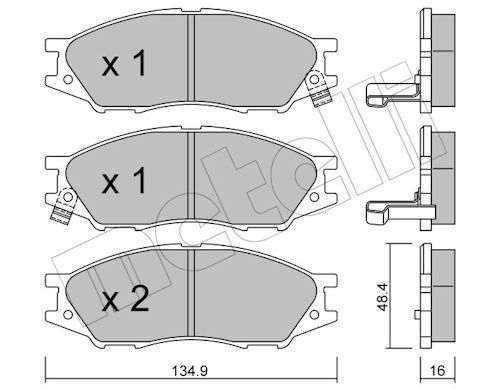 Metelli 2208100 Колодки гальмівні (передні) Nissan Almera II 02-/Sunny 00-03