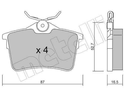 Metelli 2208160 Колодки гальмівні (задні) Citroen Berlingo/Peugeot 308/Partner 08-