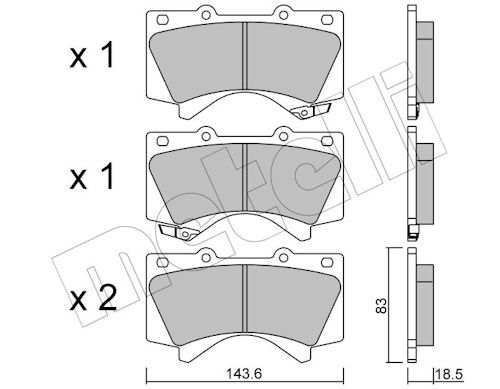 Metelli 2208210 Колодки гальмівні (передні) Toyota Land Cruiser Prado 09-/200/Sequoia/Tundra/Lexus L
