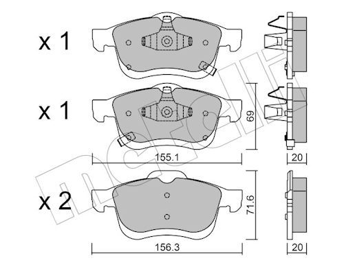 Metelli 2208242 Колодки гальмівні (передні) Fiat 500L 13-