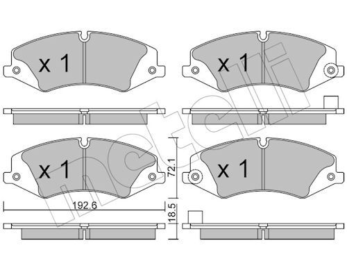Metelli 2208366 Колодки гальмівні (передні) Land Rover Discovery IV/V 09-/Range Rover III/IV/Sport I