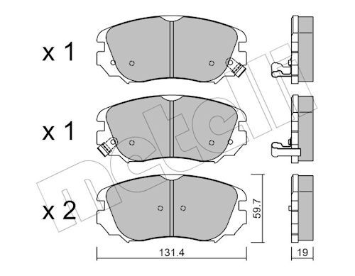 Metelli 2208410 Колодки гальмівні (передні) Opel Insignia A 08-17/Chevrolet Malibu 12-/Bentley Flyin
