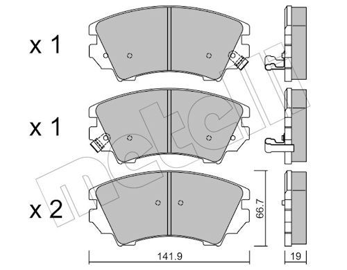 Metelli 2208420 Колодки гальмівні (передні) Nissan Rogue 10-13/Opel Astra J 09-/Insignia 08-17/Zafir