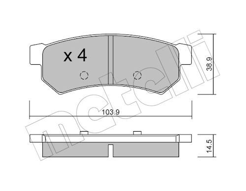Metelli 2208460 Колодки гальмівні (задні) Chevrolet Lacetti 05-/Nubira 05-11