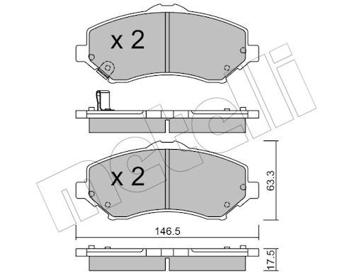 Metelli 2208620 Колодки гальмівні (передні) Chrysler Grand Voyager/Dodge Caravan/Journey/Jeep Cherok