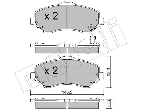 Metelli 2208621 Колодки гальмівні (передні) Chrysler Grand Voyager/Dodge Journey 07-/Fiat Freemont 1