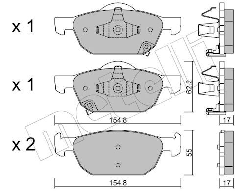 Metelli 2208660 Колодки гальмівні (передні) Honda Accord VIII 08-/Civic IX 12-