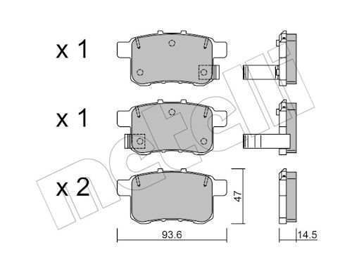 Metelli 2208680 Колодки гальмівні (задні) Honda Accord VIII/IX 08-