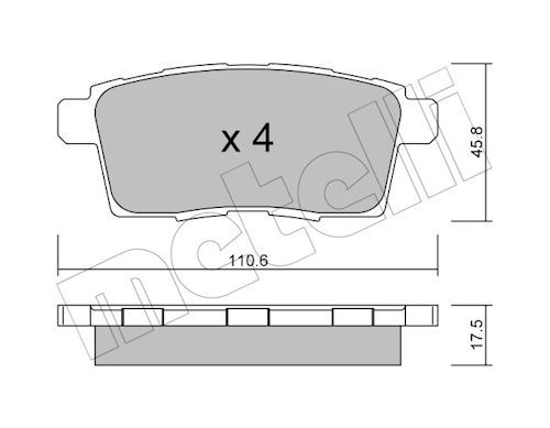 Metelli 2208730 Колодки гальмівні (задні) Mazda CX-7 06-14/CX-9 07-