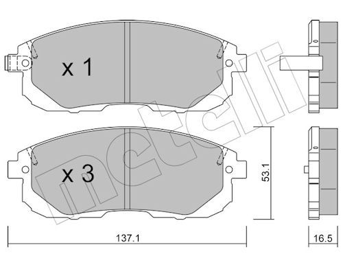 Metelli 2208760 Колодки гальмівні (передні) Renault Latitude/Nissan Juke/Cube 09-/Tiida 07-12/Suzuki
