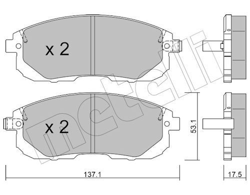 Metelli 2208761 Колодки гальмівні (передні) Nissan Juke/Pulsar/Tiida 07-