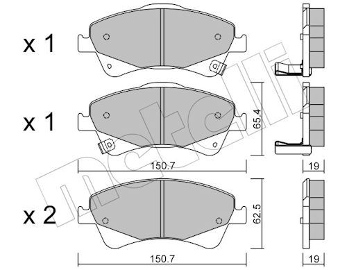 Metelli 2208780 Колодки гальмівні (передні) Toyota Avensis/Verso 08-18/Auris 06-15