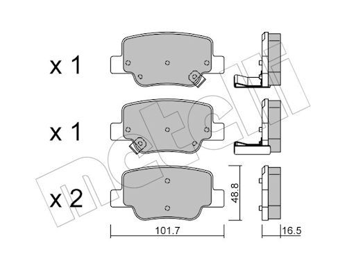 Metelli 2208800 Колодки гальмівні (задні) Toyota Verso 09-18
