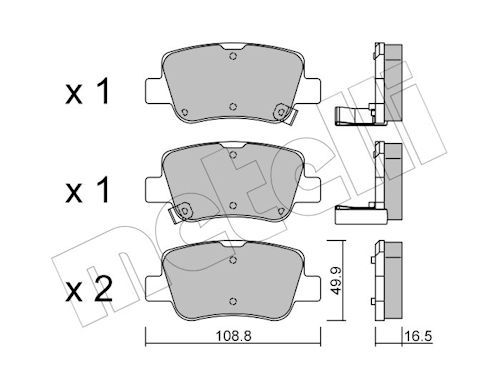 Metelli 2208810 Колодки гальмівні (задні) Toyota Avensis 08-18
