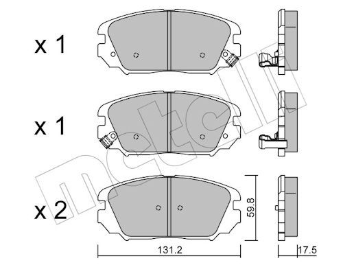 Metelli 2208850 Колодки гальмівні (передні) Hyundai Tucson 04-/Sonata 05-10/Grandeur 05-/Kia Opirus