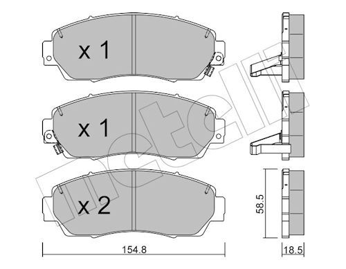Metelli 2209030 Колодки гальмівні (передні) Honda CR-V IV/Crosstour 12-