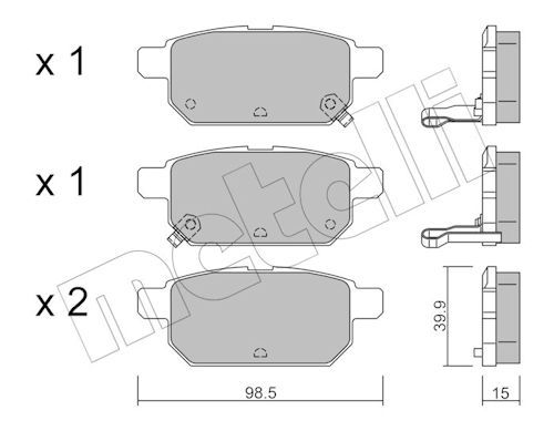 Metelli 2209150 Колодки гальмівні (задні) Suzuki Vitara III 15-/SX4 S-cross 13-/Swift IV 10-/Baleno