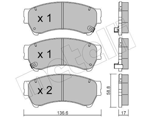 Metelli 2209240 Колодки гальмівні (передні) Ford Fusion/Ford USA Fusion 06-/Mazda 6 02-13