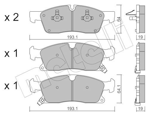 Metelli 2209270 Колодки гальмівні (передні) Jeep Grand Cherokee IV 3.0-6.4 10-