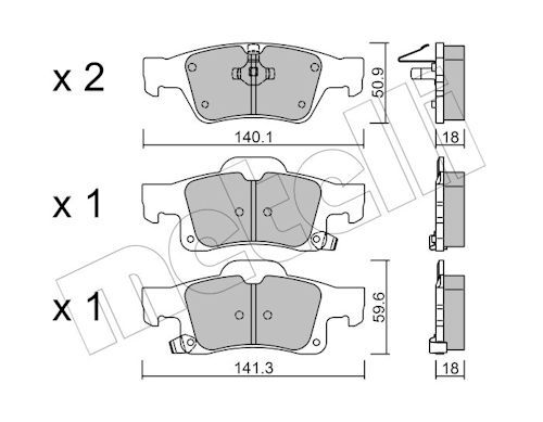 Metelli 2209280 Колодки гальмівні (задні) Jeep Grand Cherokee 3.0 CRD/3.6-5.7 10-