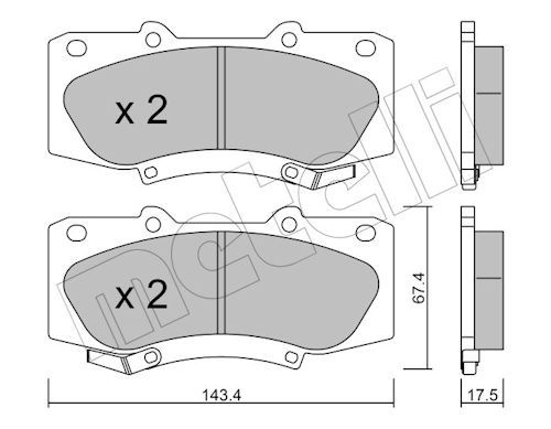 Metelli 2209370 Колодки гальмівні (передні) Toyota Hilux 2.5-4.0 d-4d 04-