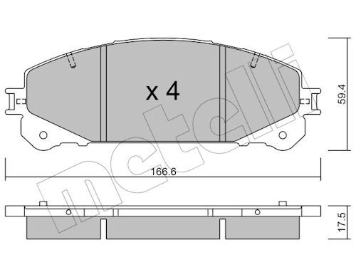 Metelli 2209380 Колодки гальмівні (передні) Toyota Camry 17-/Highlander 07-/Rav4 IV/V/Lexus ES 12-/N