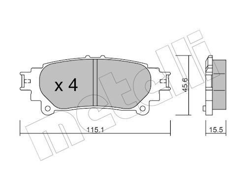 Metelli 2209390 Колодки гальмівні (задні) Lexus RX 08-15