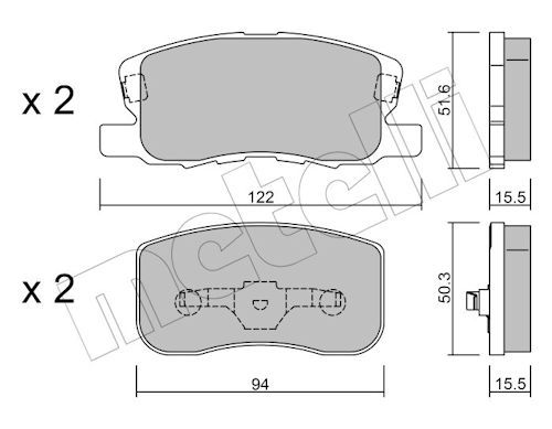 Metelli 2209400 Колодки гальмівні (передні) Mitsubishi Colt/Mirage 04-12