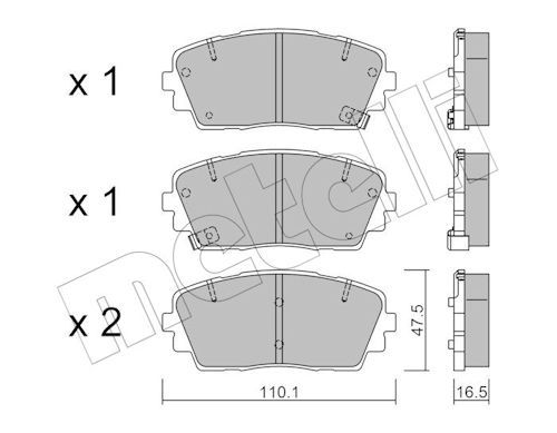 Metelli 2209410 Колодки гальмівні (передні) Kia Picanto 11-