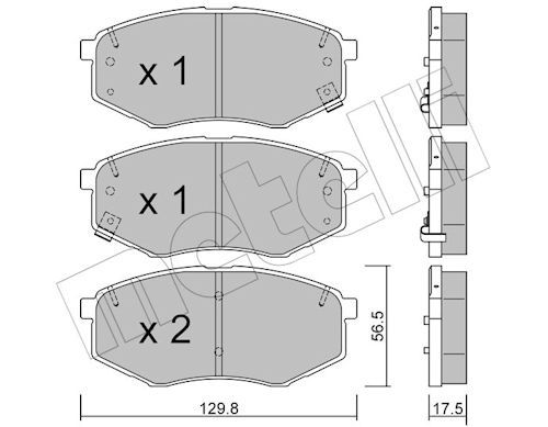 Metelli 2209420 Колодки гальмівні (передні) Hyundai ix20/ix35/Tucson/Sonata/Kia Sportage 10-/Soul 14