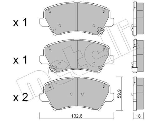 Metelli 2209440 Колодки гальмівні (передні) Hyundai Elantra/ i30/Veloster 11-/Kia Cee'd/Cerato 12-/S