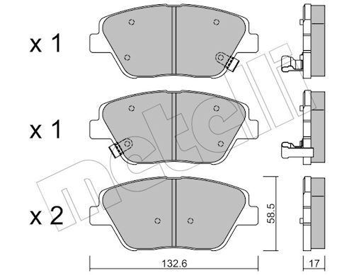 Metelli 2209450 Колодки гальмівні (передні) Hyundai Sonata VI 11-14//Kia Optima 10-