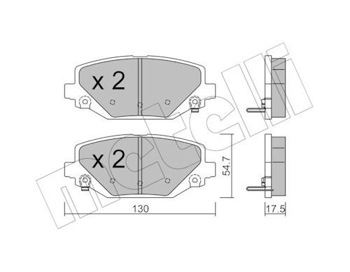 Metelli 2209470 Колодки гальмівні (задні) Chrysler Grand Voyager 07-/Fiat Freemont 11-