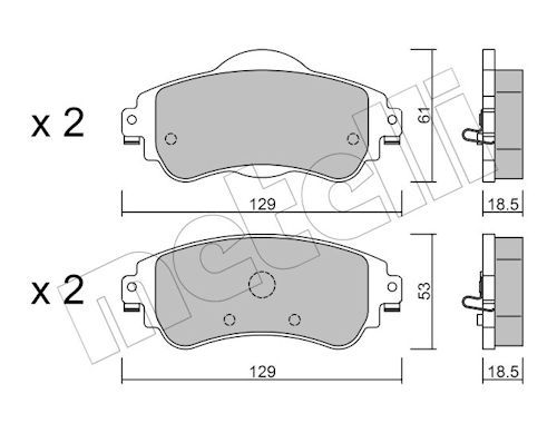 Metelli 2209490 Колодки гальмівні (передні) Citroen C4 09-/DS4 11-15