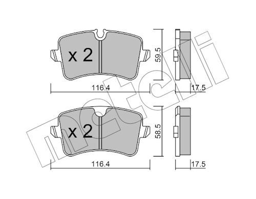Metelli 2209550 Колодки гальмівні (задні) Audi A4/A5/A6/A7 10-/Porsche Macan 14-