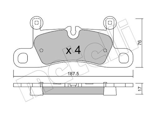 Metelli 2209580 Колодки гальмівні (задні) VW Touareg/Porsche Cayenne 10-