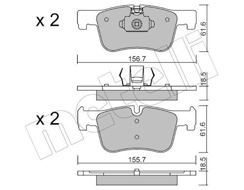 Metelli 2209600 Колодки гальмівні (передні) BMW 1 (F20/F21)/3 (F30/F31/F34/G20/F80)/4 (F32/F36/F82)/