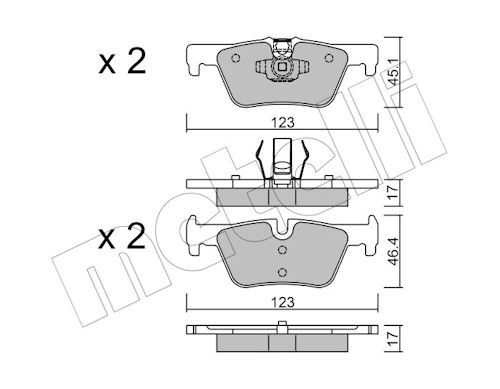 Metelli 2209620 Колодки гальмівні (задні) BMW 1 (F20-21)/2 (F22-23/F27/F45)/3 (F30-31/F34/F80)/4 (F3