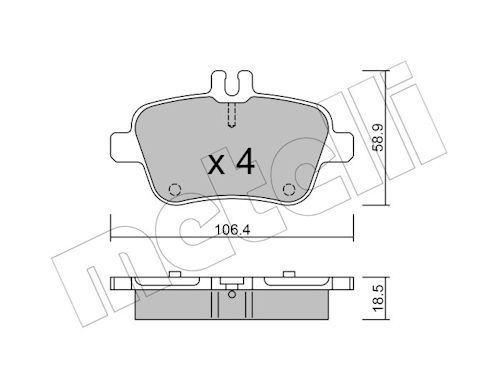 Metelli 2209660 Колодки гальмівні (задні) MB A-class (W176)/B-class (W246) 11-