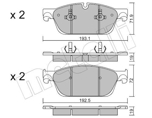 Metelli 2209670 Колодки гальмівні (передні) MB M-class/GLE (W166) 11-18/GL-class (X166) 12-19