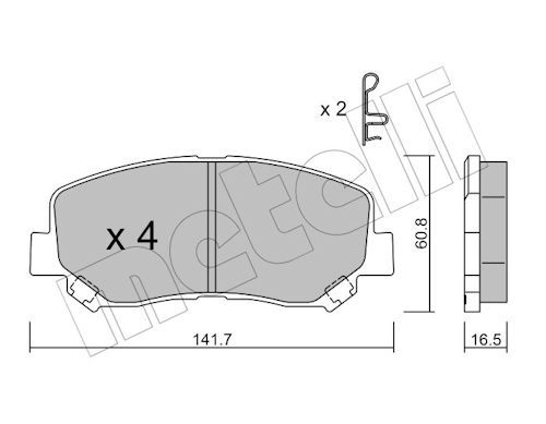 Metelli 2209690 Колодки гальмівні (передні) Mazda CX-5 11-