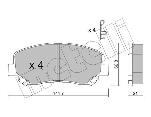 Metelli 2209691 Колодки гальмівні (передні) Jeep Cherokee 2.0-2.2 CRD/3.2 13-