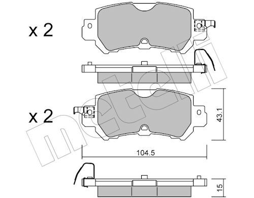 Metelli 2209700 Колодки гальмівні (задні) Mazda CX-3 15-/CX-5 11-17